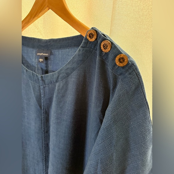 J. Jill PureJill Indigo Shift Dress Women’s Size M Tall Button Pockets 527 - Picture 4 of 10